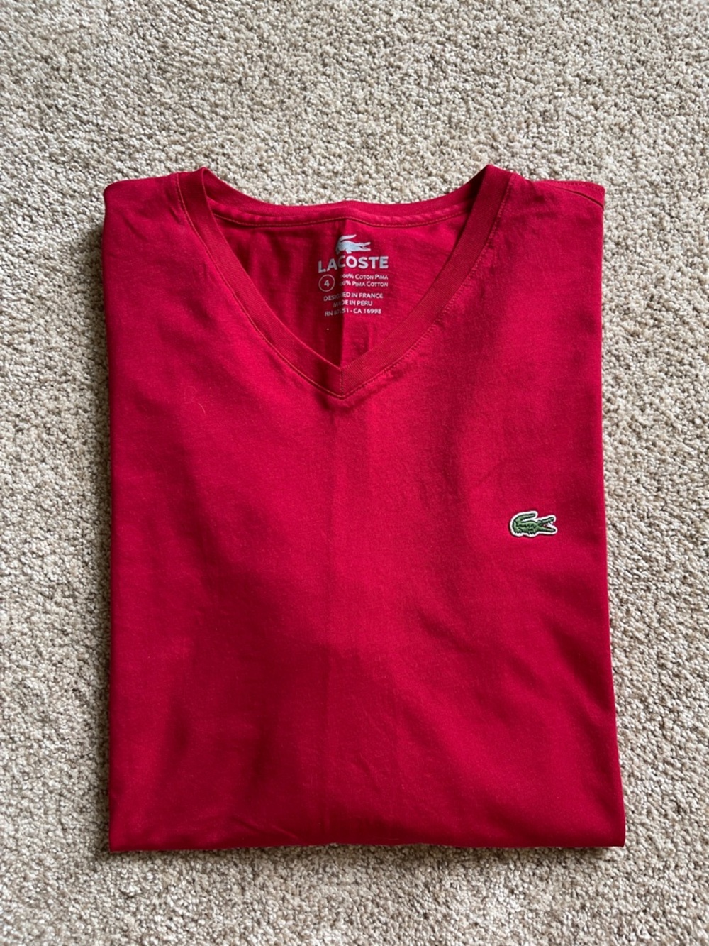Lacoste V-Neck Long Sleeve T-Shirt